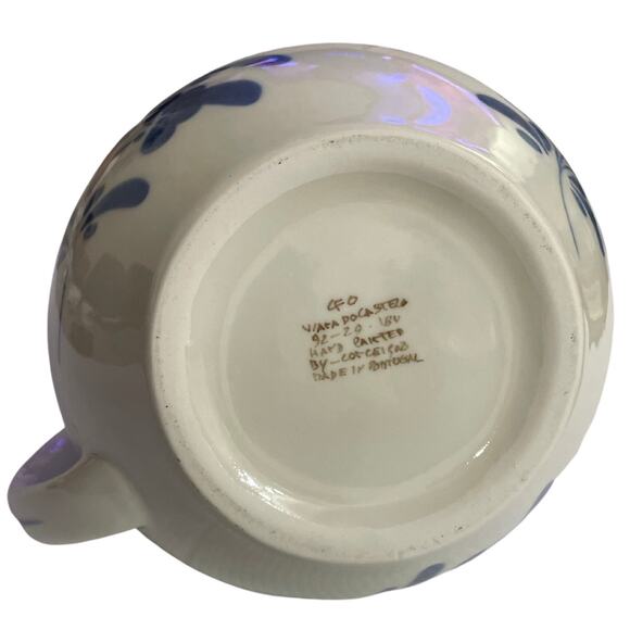 blue white pottery pitcher Viana do Castelo Portugal hand painted - Picture 4 of 4